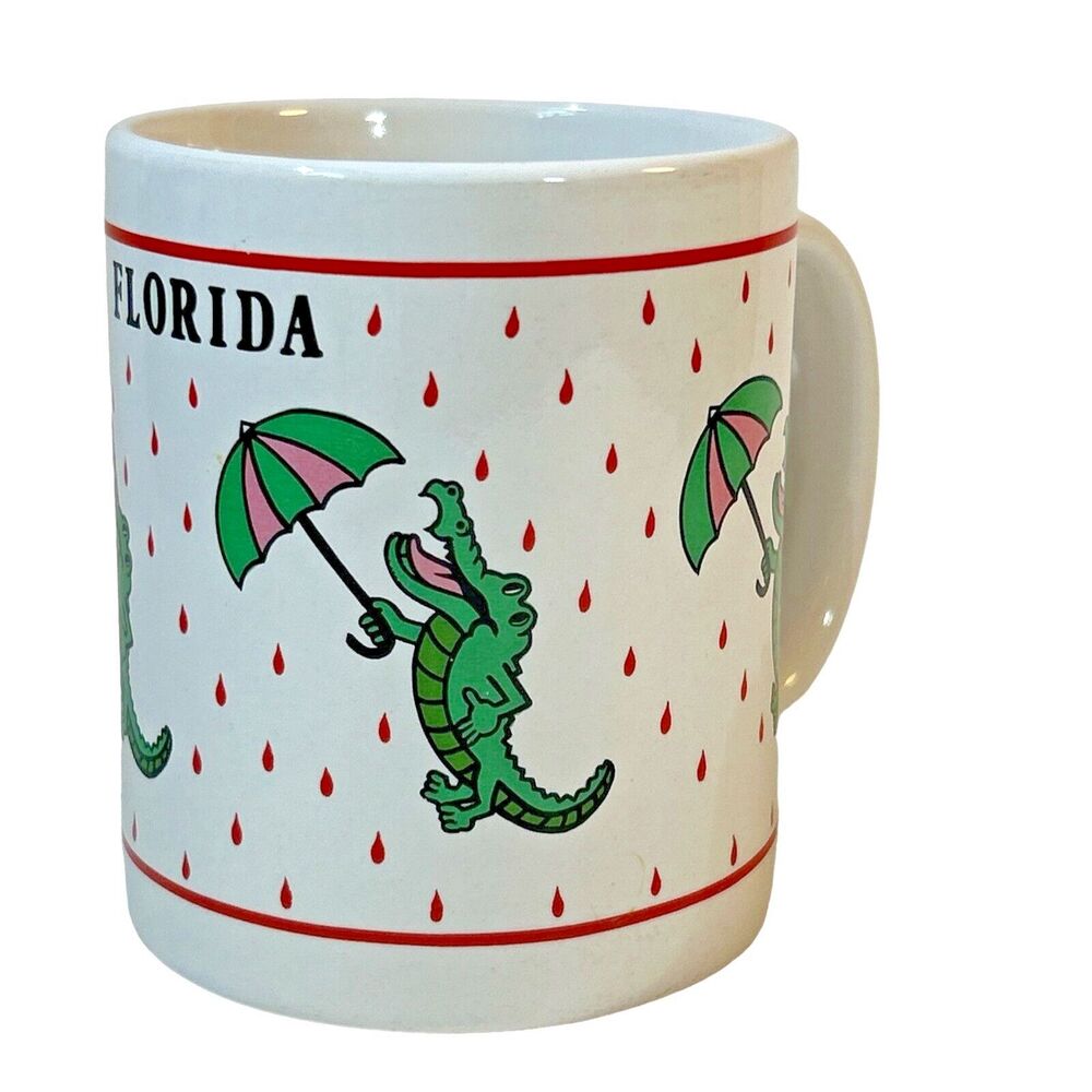 Vintage Florida Alligator Gators with Umbrellas Coffee Mug‎